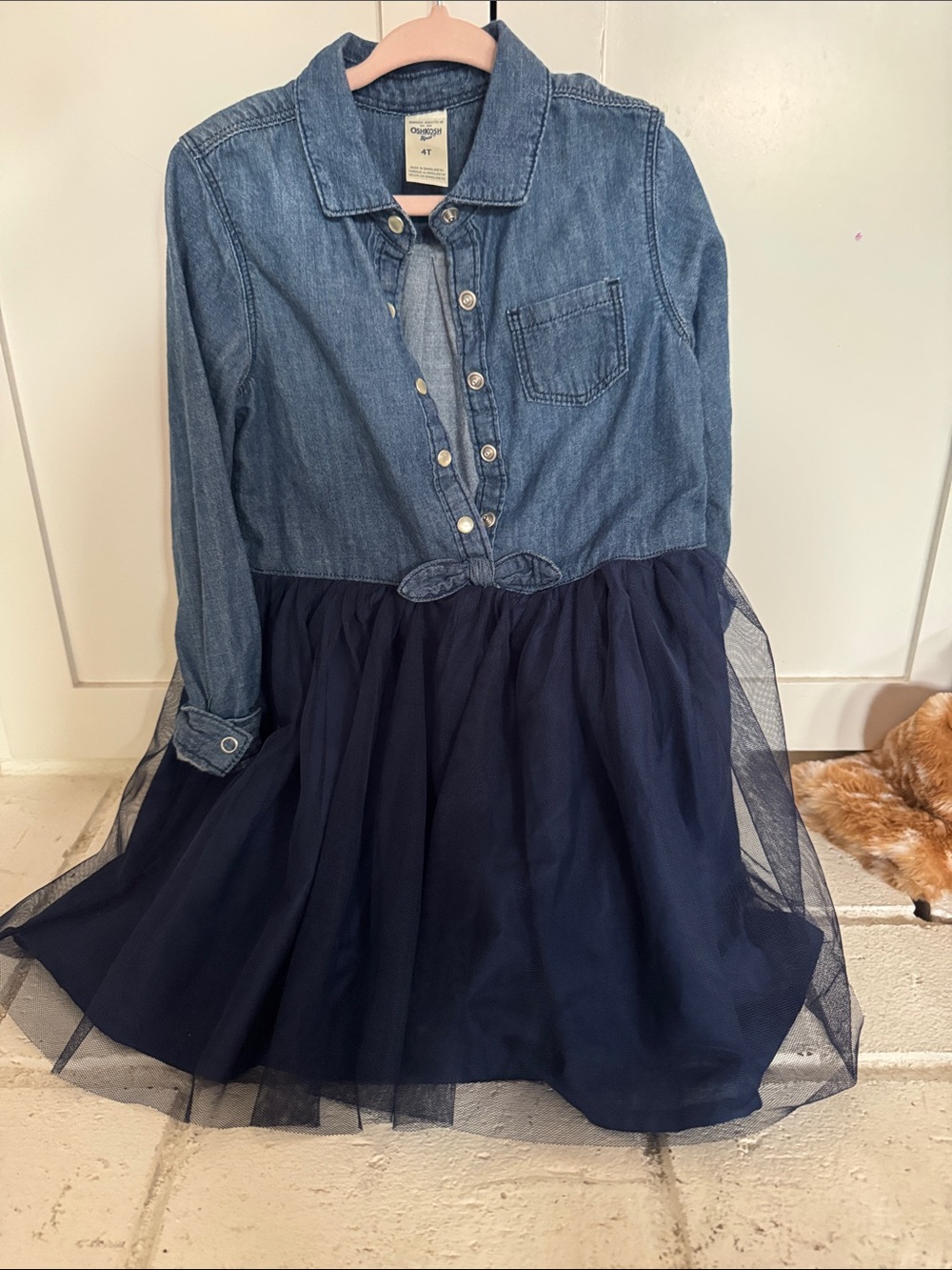 OshKosh B'gosh Denim Top with Navy Tulle Skirt Girls' Dress